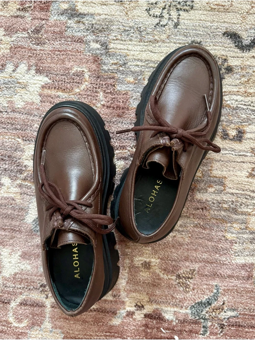 ALOHAS Tycoon Loafer in Brown - Chunky Lug Sole Loafer